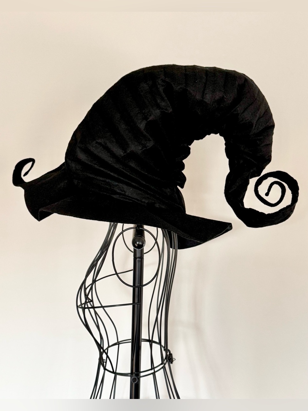 New Women’s Halloween Black Swirl Gothic Witch Witches Cosplay Costume Hat - Picture 2 of 8